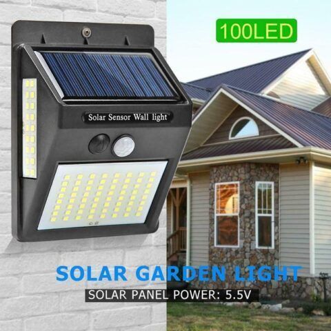 100 LED Solar Wall Light