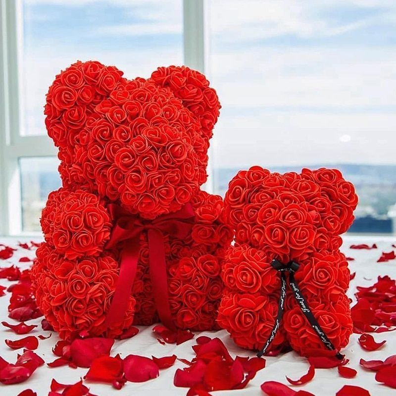 rose bear made of real roses