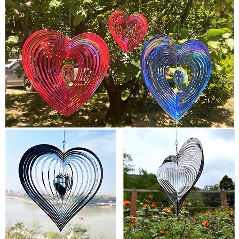 Heart Shaped Wind Spinner Chime   PeekMarket