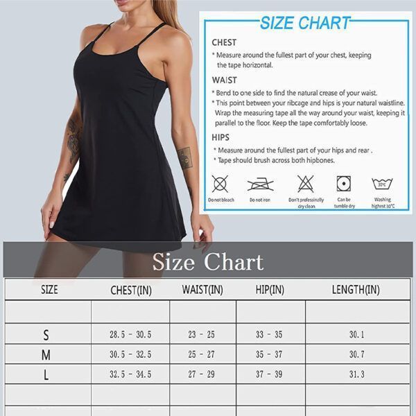 Women's Dress with Built-in Bra & Shorts Golf Workout Athletic Dresses Pockets2.jpg